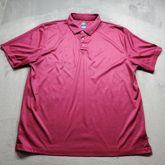 Pro Tour Cool Play Performance Golf Polo Plaid Purple Black Men Sz 2XL - Picture 1 of 10